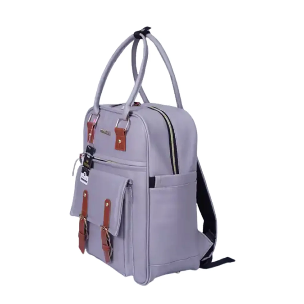 ساک لوازم یوناکو مدل کاسپین کوله ای دسته بلند جلو جیب سگکی عسلی Unaco