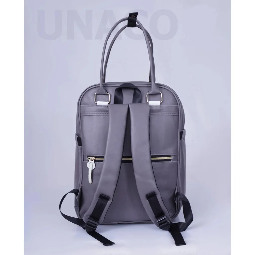 ساک لوازم یوناکو مدل کاسپین کوله ای دسته بلند جلوجیب بند سفید Unaco