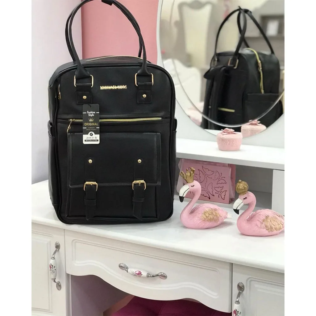 ساک لوازم یوناکو مدل کاسپین کوله ای دسته بلند جلوجیب بند مشکی Unaco