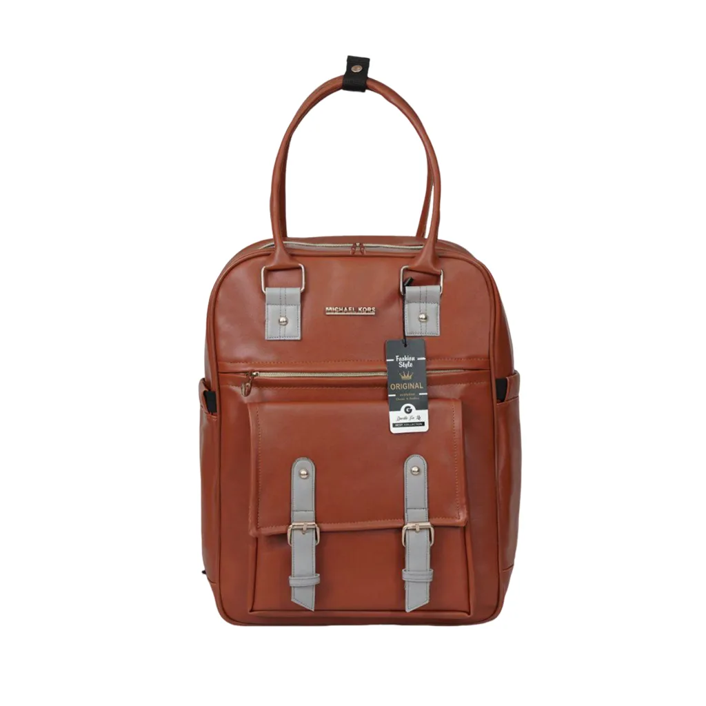 ساک لوازم یوناکو مدل کاسپین کوله ای دسته بلند جلوجیب بند برنزکدر Unaco