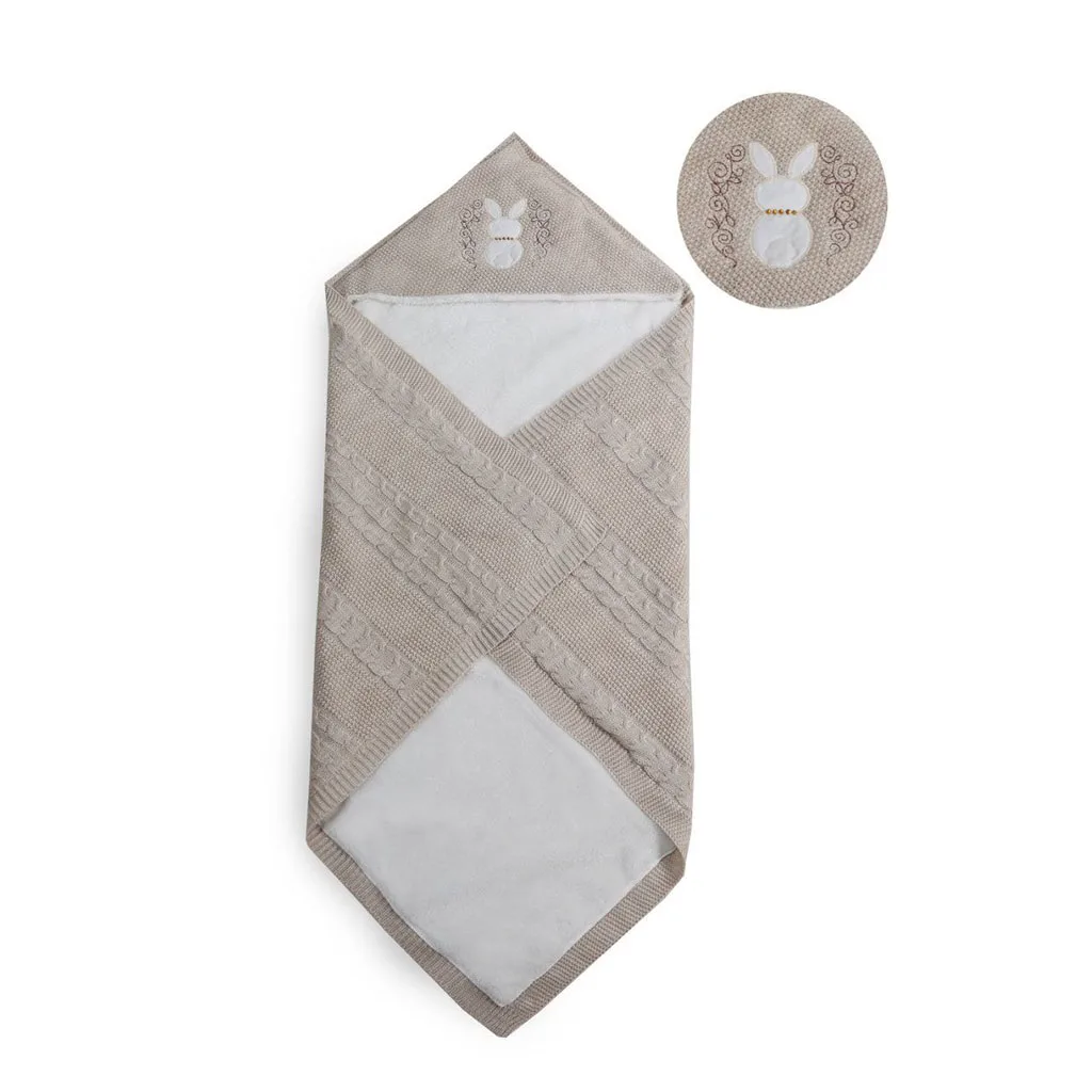 پتو بافت دوخت مارپیچ کلاهدار طرح خرگوش مینل Minel