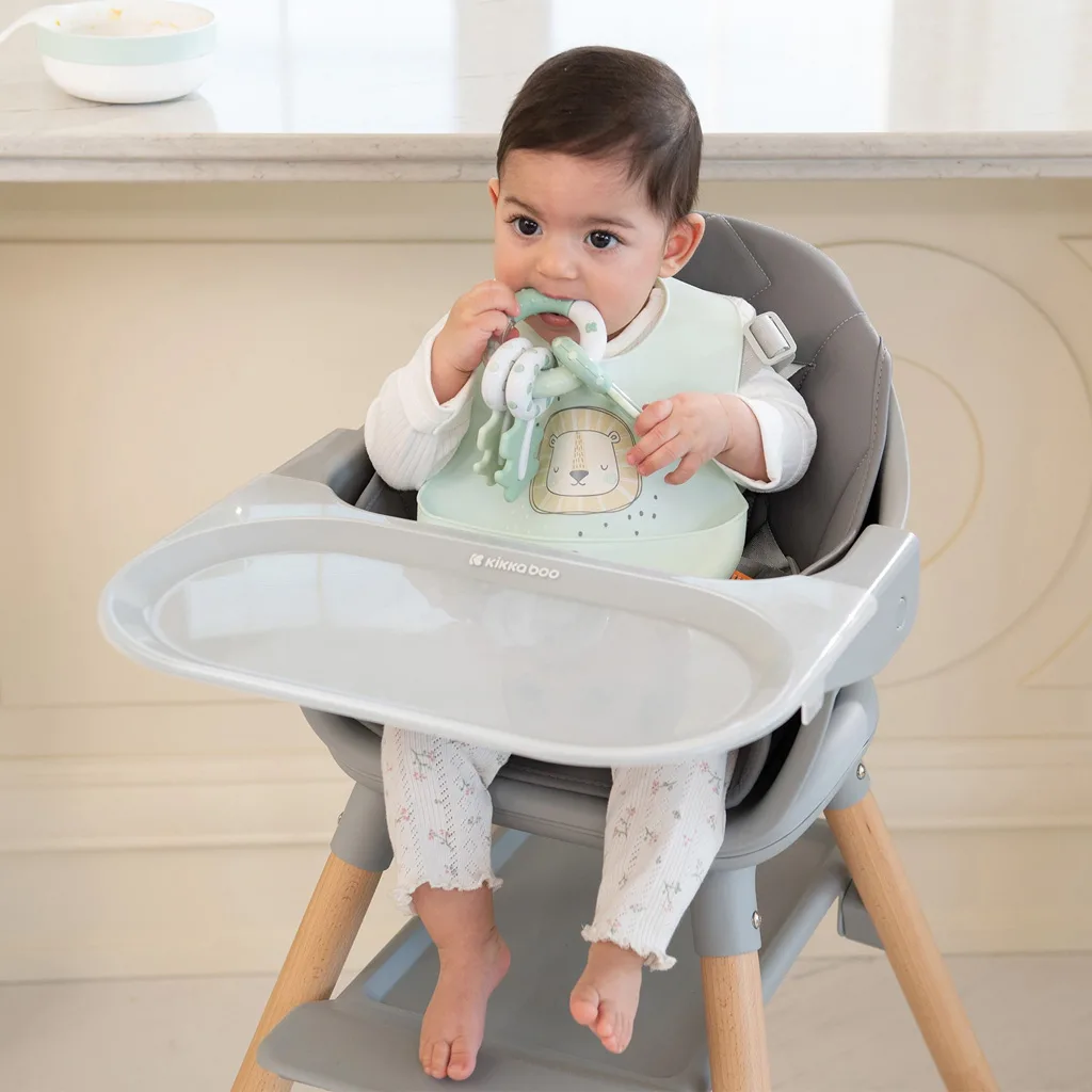 صندلی غذا کیکابو مدل Woody 2in1 پایه چوبی 2کاره Kikkaboo