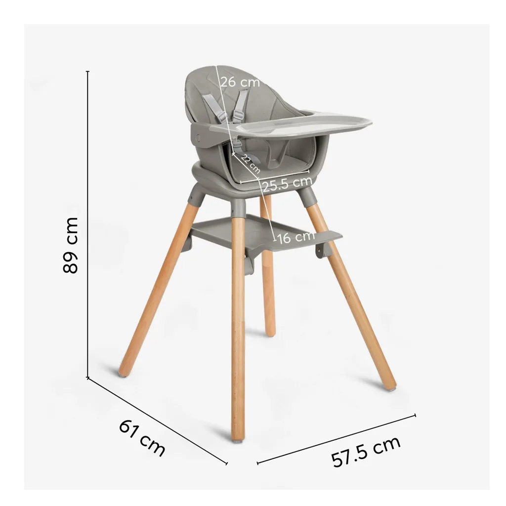 صندلی غذا کیکابو مدل Woody 2in1 پایه چوبی 2کاره Kikkaboo