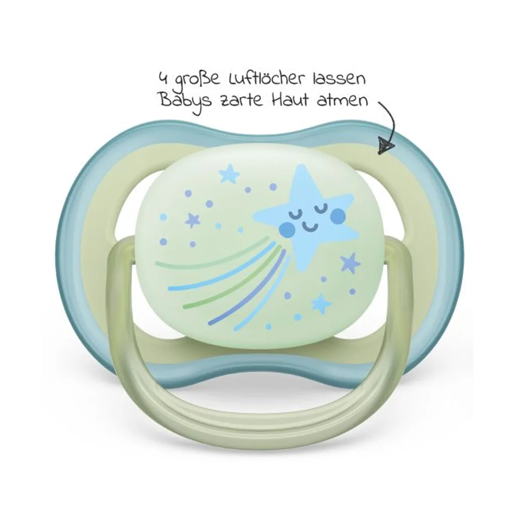 پستانک اونت Ultra Air اولترا ایر 2عددی ستاره عقاب نایت شبرنگ 0-6ماه اونت Avent