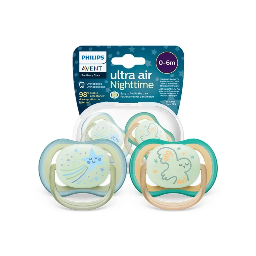 پستانک فیلیپس اونت Ultra Air مدل شب‌رنگ 0-6 ماه