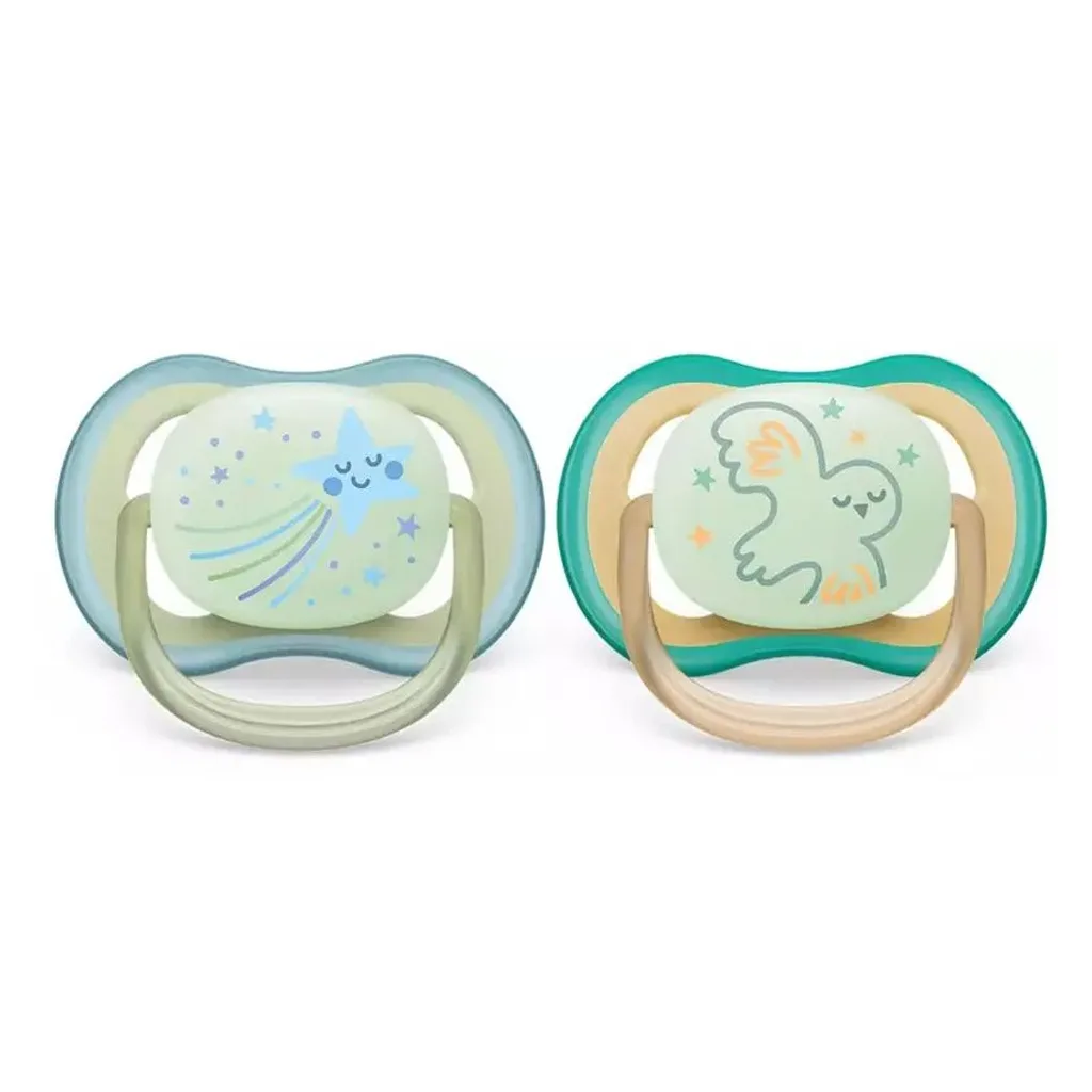 پستانک اونت Ultra Air اولترا ایر 2عددی ستاره عقاب نایت شبرنگ 0-6ماه اونت Avent