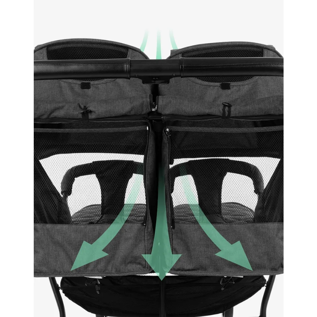 کالسکه 2قلو کیکابو مدل For Twins Happy 2 دسته مبلی Kikkaboo