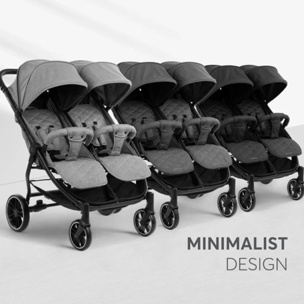 کالسکه 2قلو کیکابو مدل For Twins Happy 2 دسته مبلی Kikkaboo