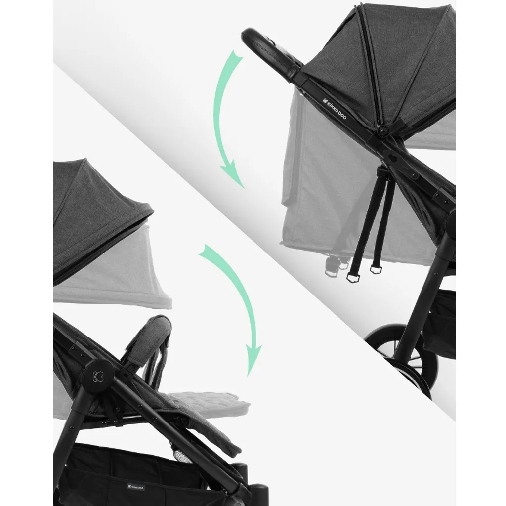 کالسکه 2قلو کیکابو مدل For Twins Happy 2 دسته مبلی Kikkaboo