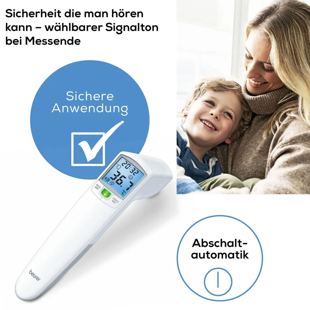 تب سنج بیورر دماسنج دیجیتال لیزری بدون تماس محیط شیشه شیروبدن Beurer