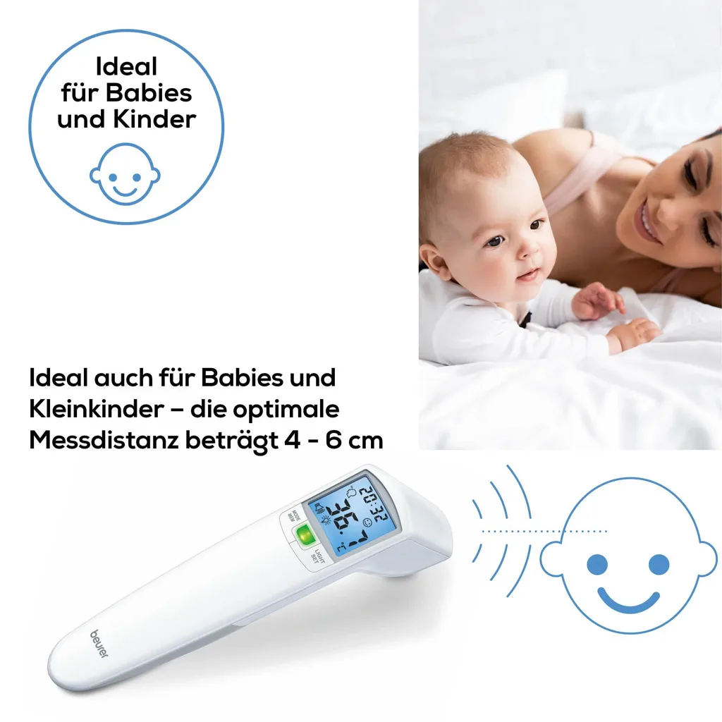 تب سنج بیورر دماسنج دیجیتال لیزری بدون تماس محیط شیشه شیروبدن Beurer