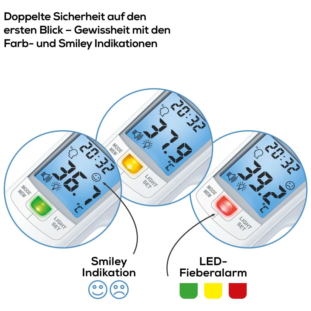 تب سنج بیورر دماسنج دیجیتال لیزری بدون تماس محیط شیشه شیروبدن Beurer