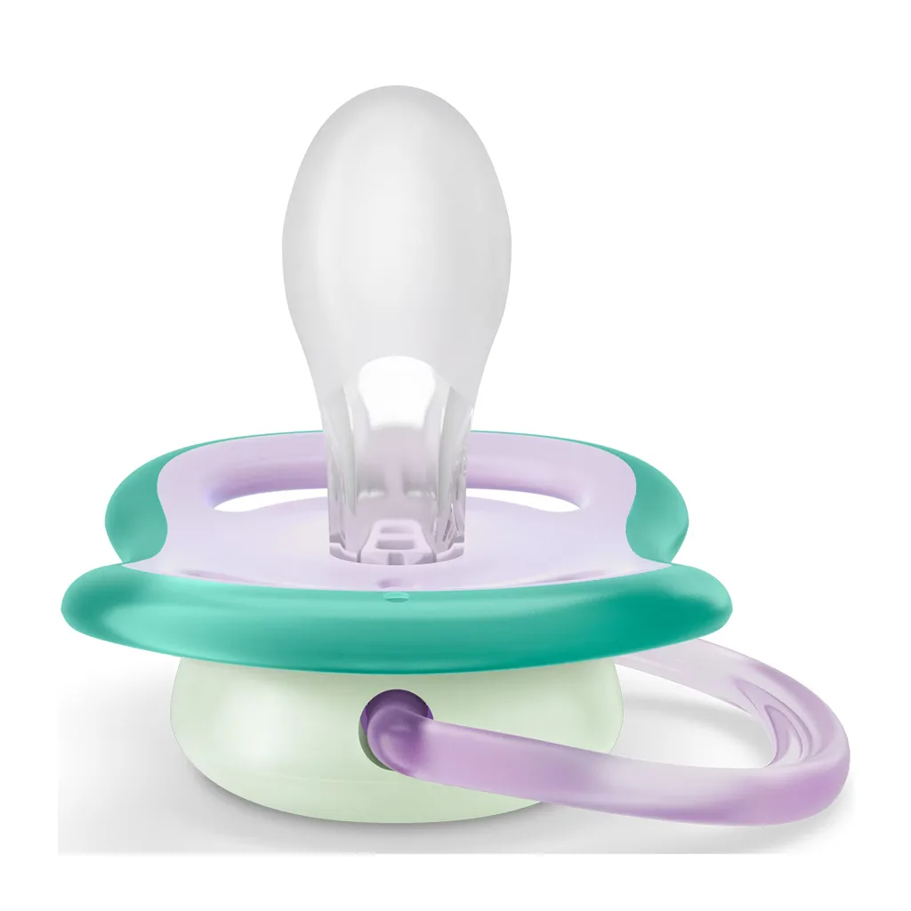 پستانک اونت Ultra Air اولترا اير 2عددی ستاره پروانه نایت شبرنگ 0-6ماه Avent