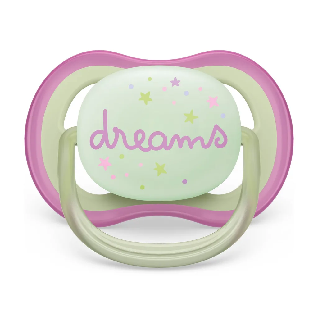 پستانک اونت Ultra Air اولترا اير 2عددی ستاره پروانه نایت شبرنگ 0-6ماه Avent