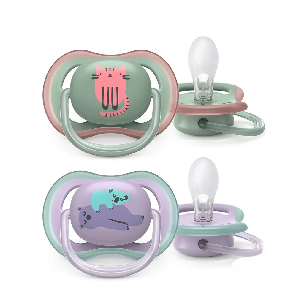 پستانک اونت Ultra Air الترا ایر 2عددی 2رنگ حیوانات 6-18ماه Avent