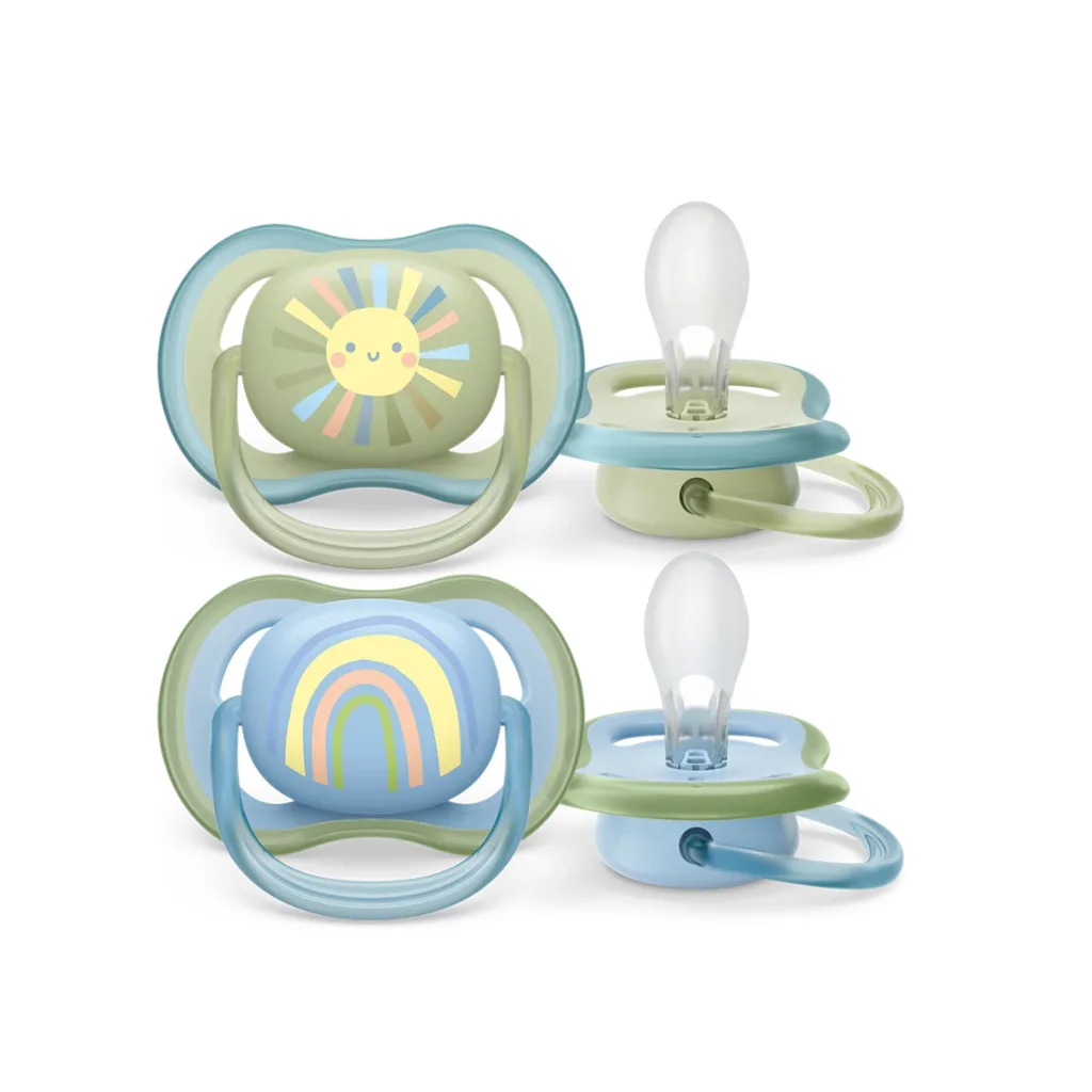 پستانک اونت Ultra Air الترا ایر 2عددی رنگین کمان خورشید 0-6ماه Avent