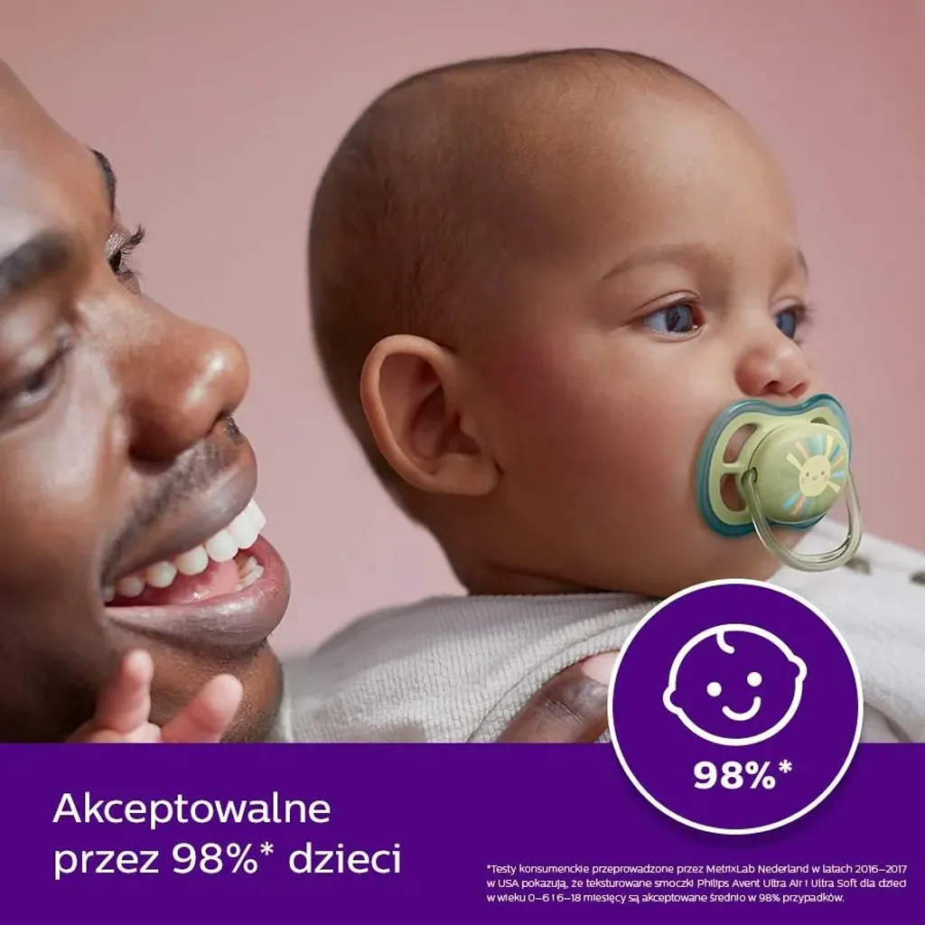 پستانک اونت Ultra Air الترا ایر 2عددی رنگین کمان خورشید 0-6ماه Avent