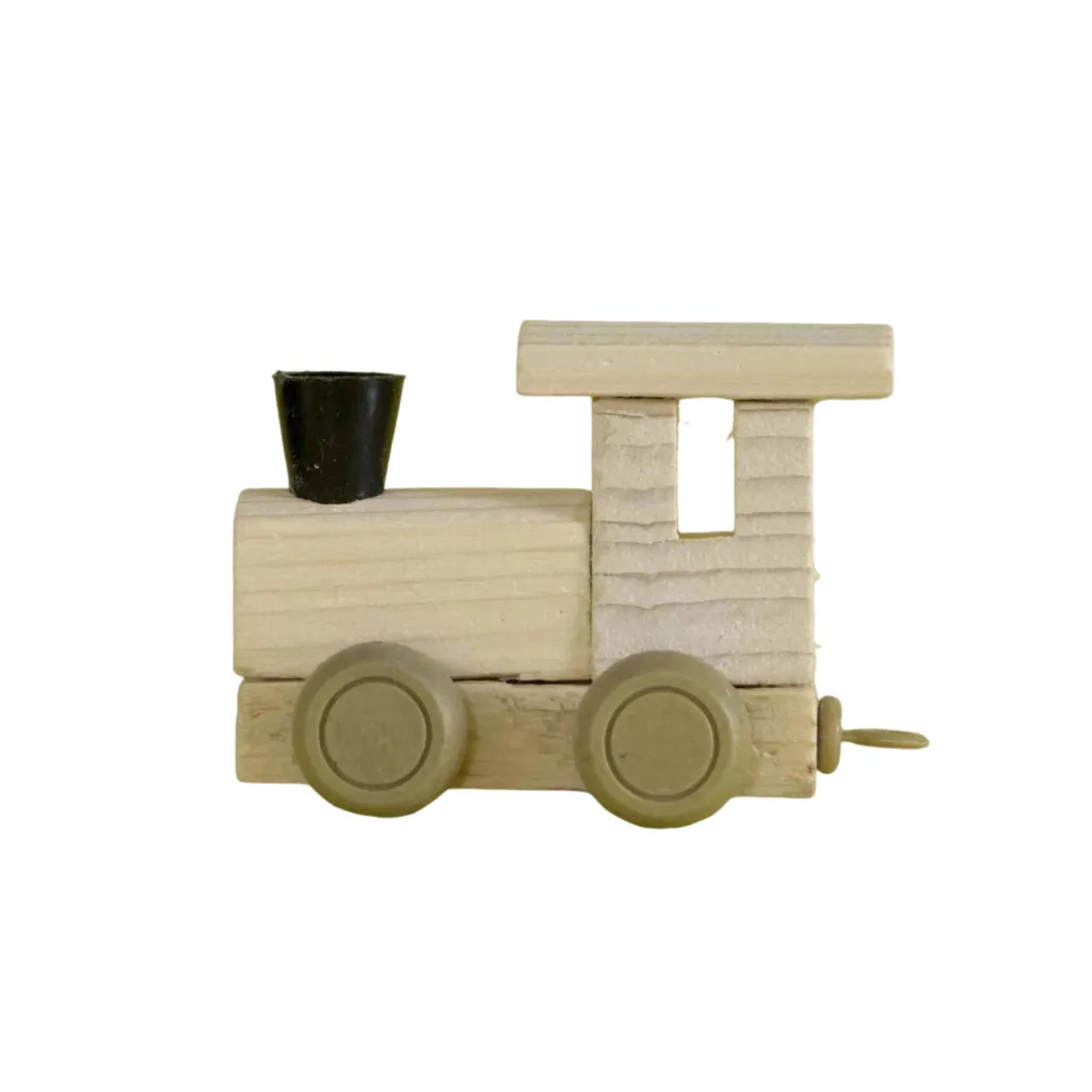 هدایای چوبی و تبلیغاتی حروف لاتین انگلیسی اسم ساز قطار شادی Happy Train