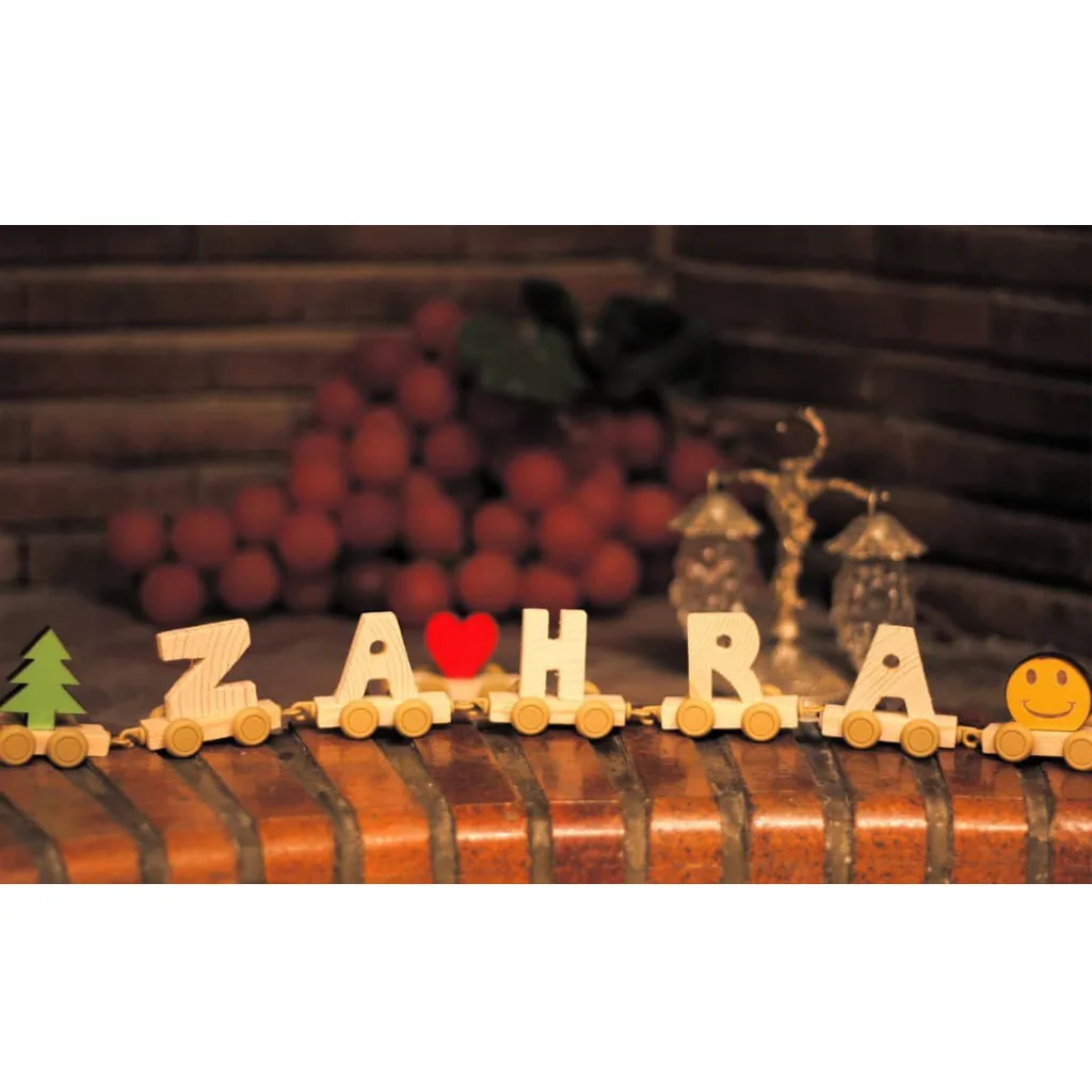 هدایای چوبی و تبلیغاتی حروف لاتین انگلیسی اسم ساز قطار شادی Happy Train
