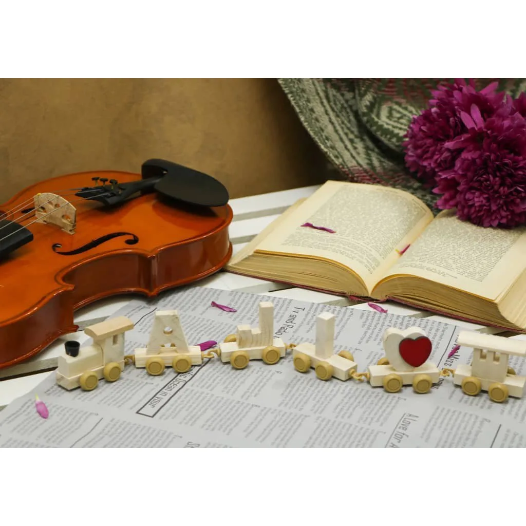 هدایای چوبی و تبلیغاتی حروف لاتین انگلیسی اسم ساز قطار شادی Happy Train