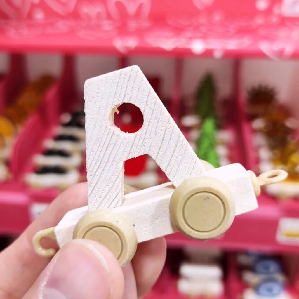 هدایای چوبی و تبلیغاتی حروف لاتین انگلیسی اسم ساز قطار شادی Happy Train