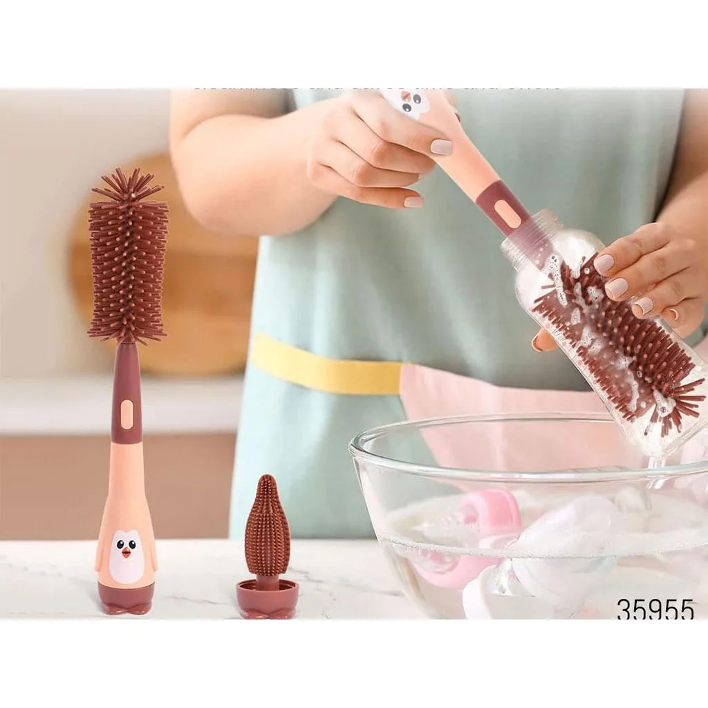 برس شيشه شور اونت 3تكه سيليكونی پيگوئن پاپيونی Avent