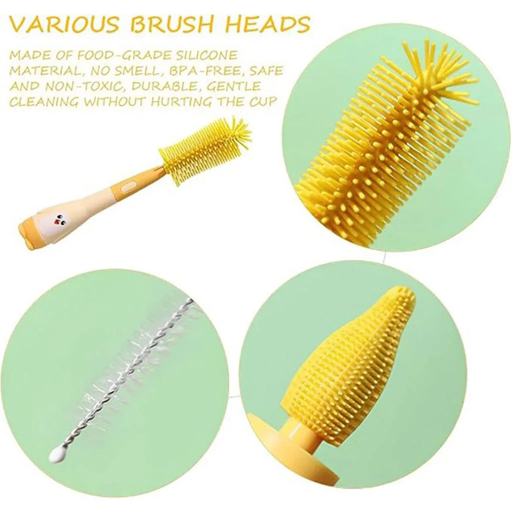 برس شيشه شور اونت 3تكه سيليكونی پيگوئن پاپيونی Avent