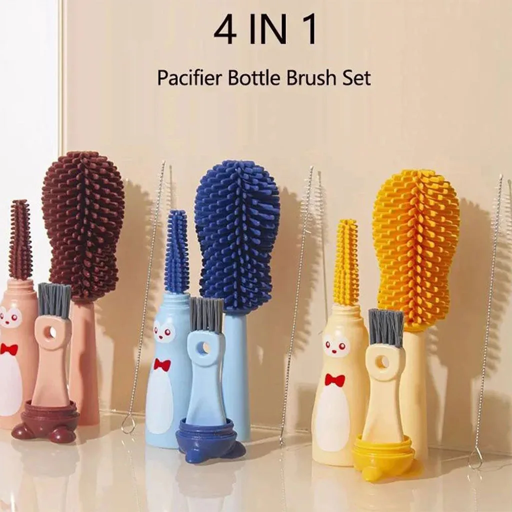 برس شيشه شور اونت 3تكه سيليكونی پيگوئن پاپيونی Avent