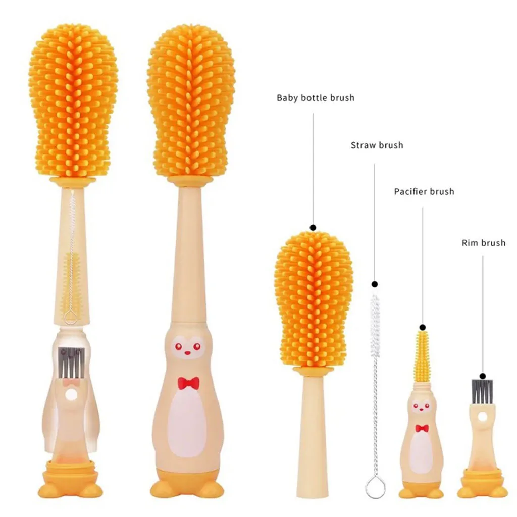 برس شيشه شور اونت 3تكه سيليكونی پيگوئن پاپيونی Avent