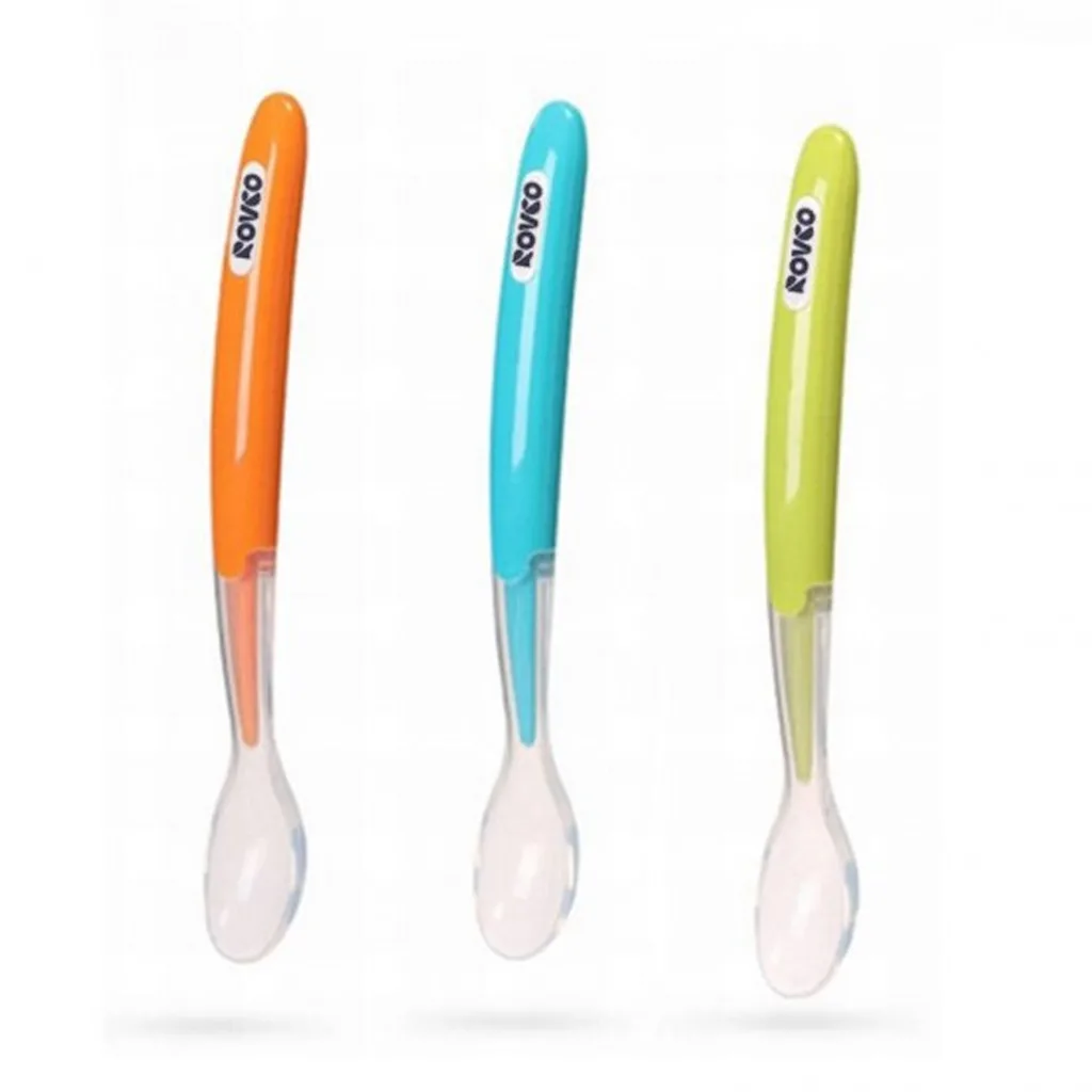 قاشق تکی سر سیلیکونی قابدار 0+ماه روکو Rovco