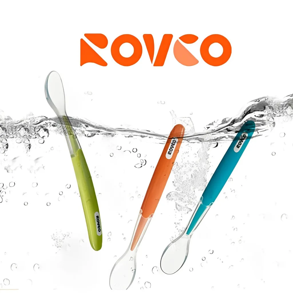 قاشق تکی سر سیلیکونی قابدار 0+ماه روکو Rovco