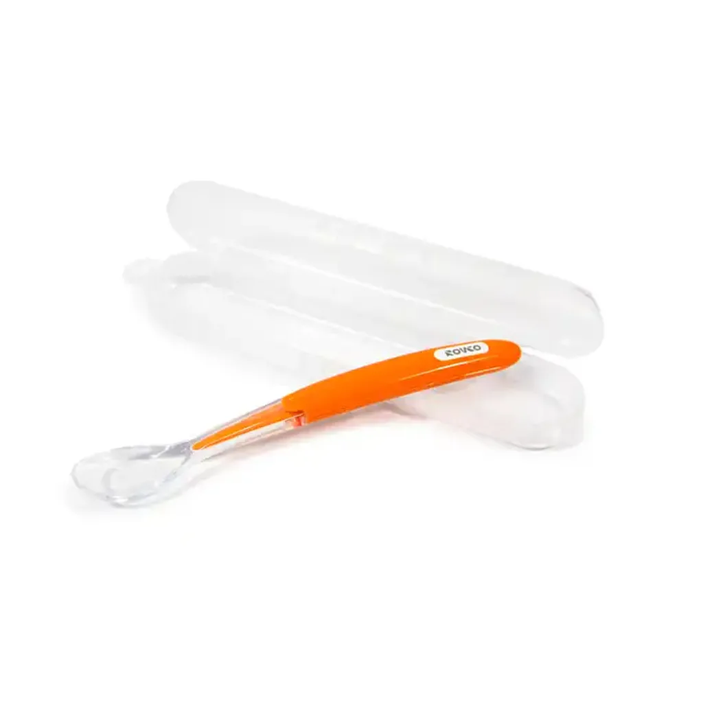 قاشق تکی سر سیلیکونی قابدار 0+ماه روکو Rovco