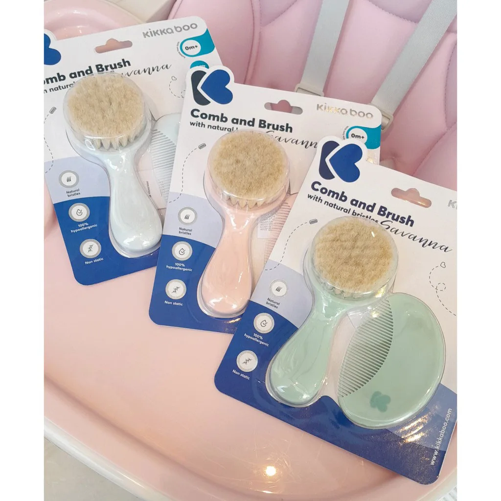 شانه برس کیکابو مدل Savanna با الیاف طبیعی Kikkaboo