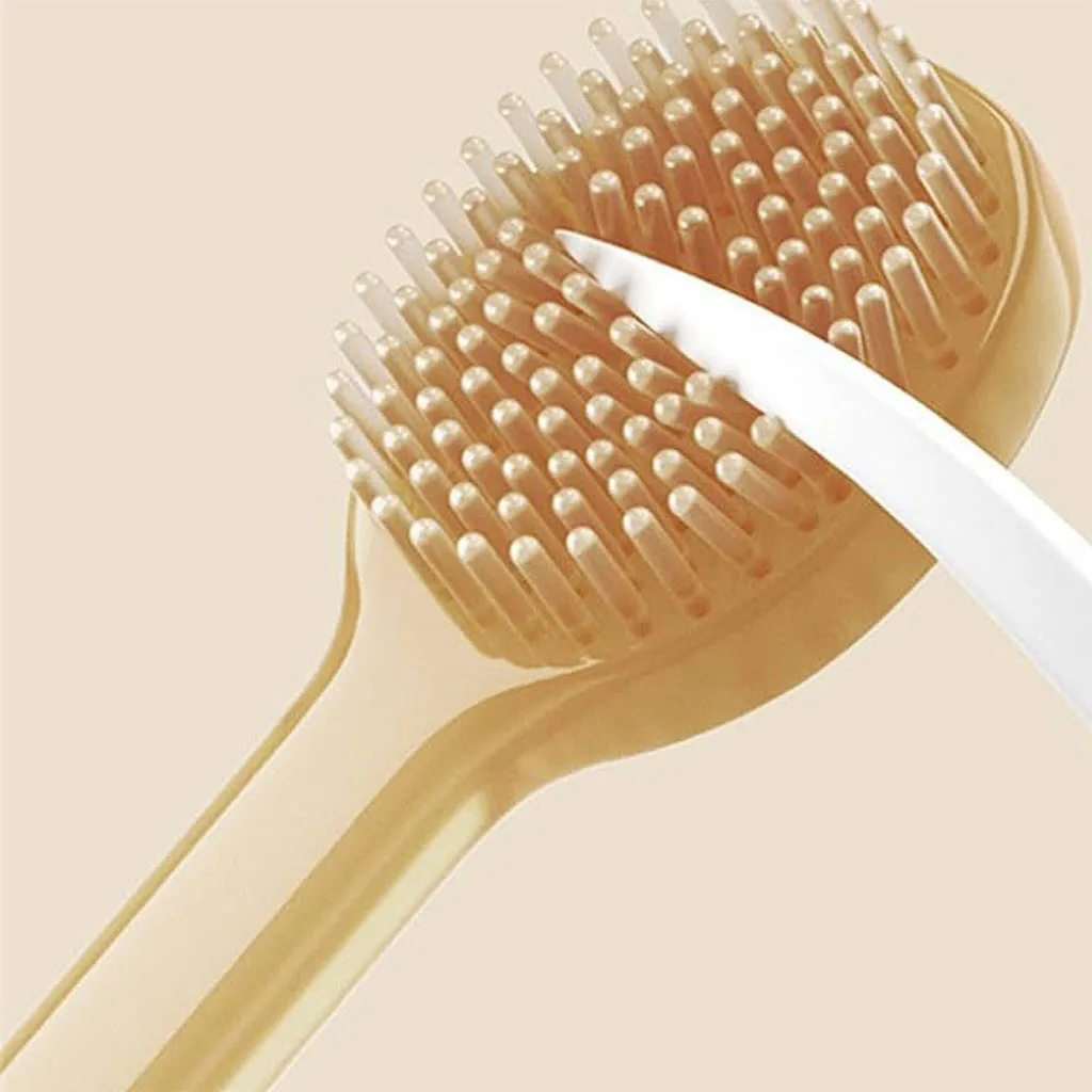 مسواك ماساژور لثه دكتر جيم سيليكوني 2عددي موم عسل قابدار Dr GYM