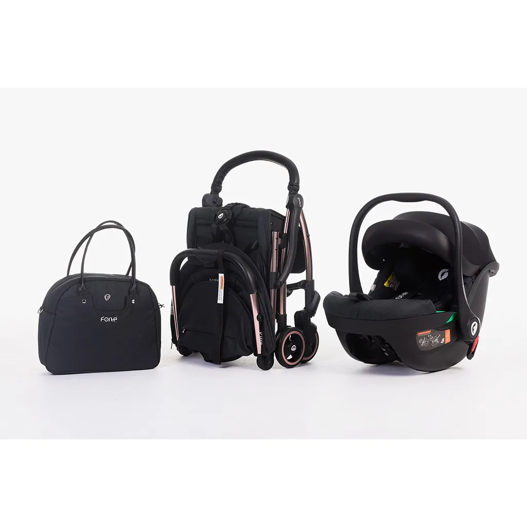 ست کالسکه کریر فورته Travel مسافرتی دسته چرم عصایی ایتالیایی Forte