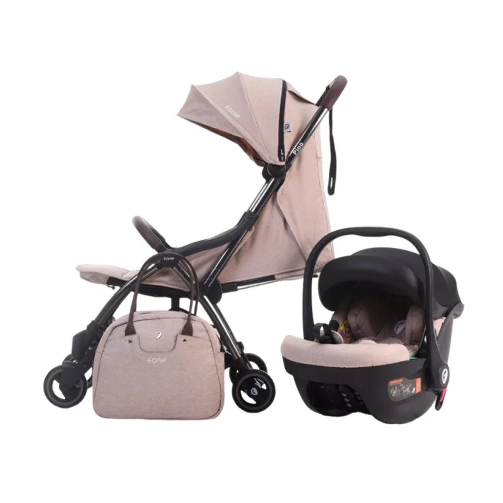 ست کالسکه کریر فورته Travel مسافرتی دسته چرم عصایی ایتالیایی Forte