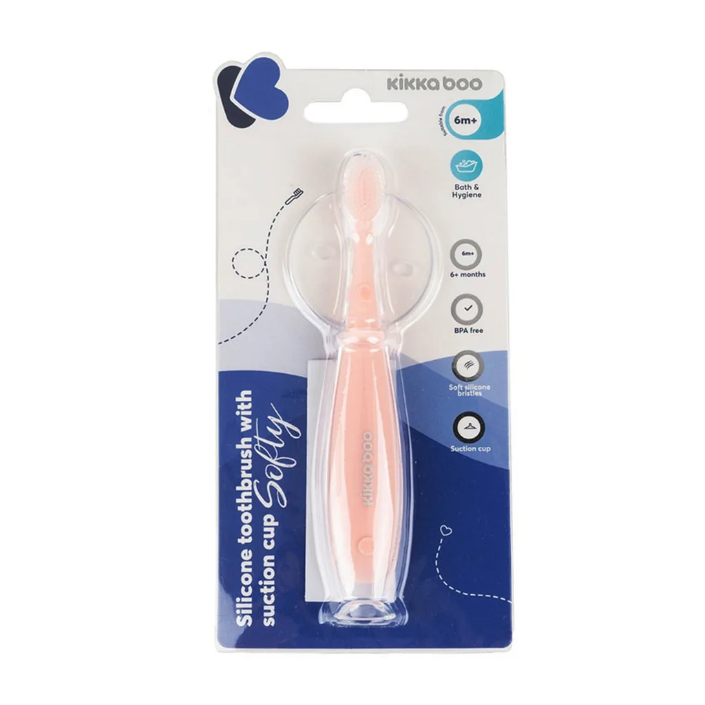 مسواک کیکابو Softy سیلیکون Silicone toothbrush with suction cup چسبان Kikkaboo