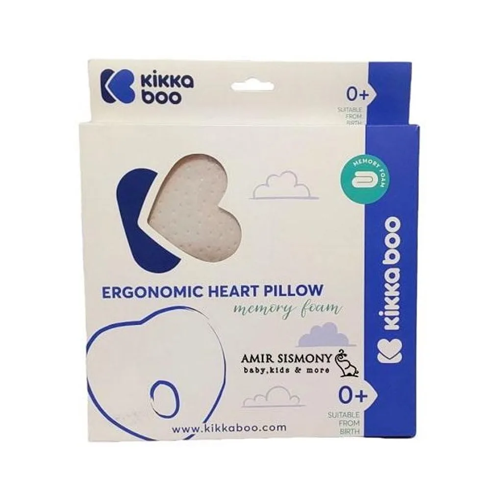 بالش مموری فوم کیکابو مدل قلب Ergonomic Heart Pillow طبی Kikkaboo
