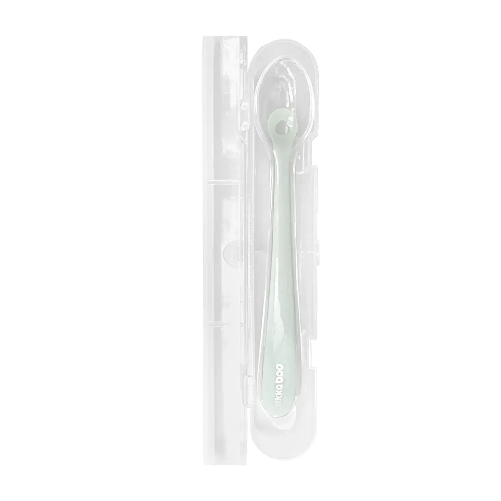 قاشق کیکابو سیلیکونی Silicone spoons with case قابدار 4+ماه تکی Kikkaboo