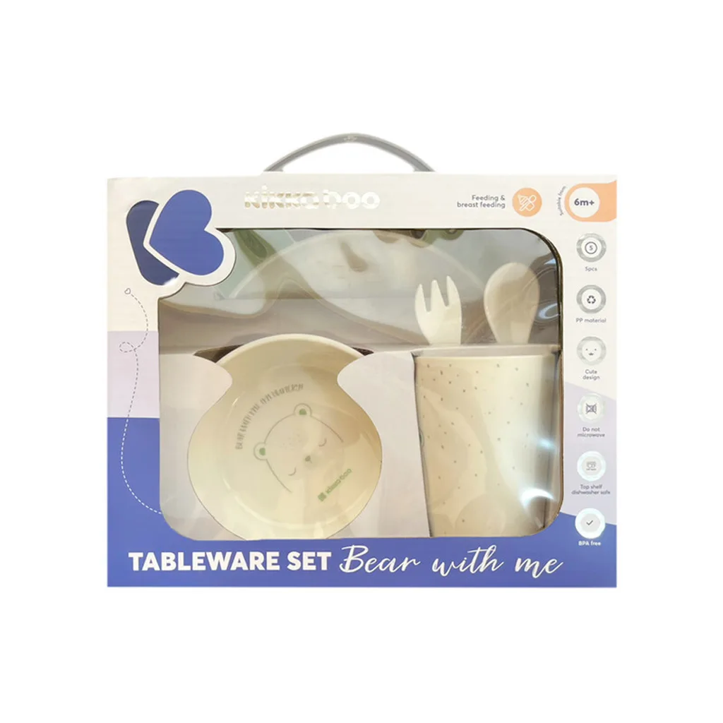 ظرف ملامین کیکابو Tablewear set bear with me خرس 6+ماه Kikkaboo