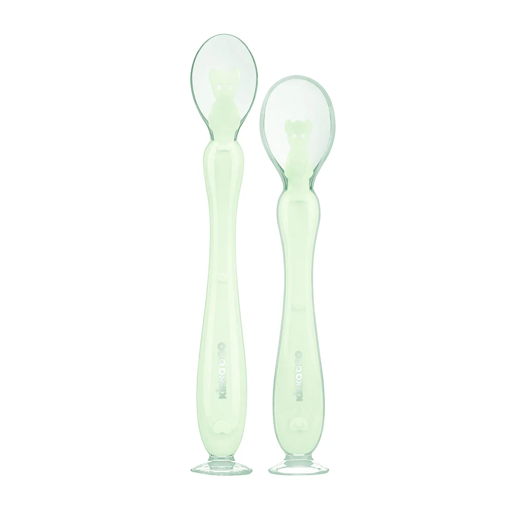 قاشق سیلیکونی کیکابو چسبان 2عددی Kikkaboo