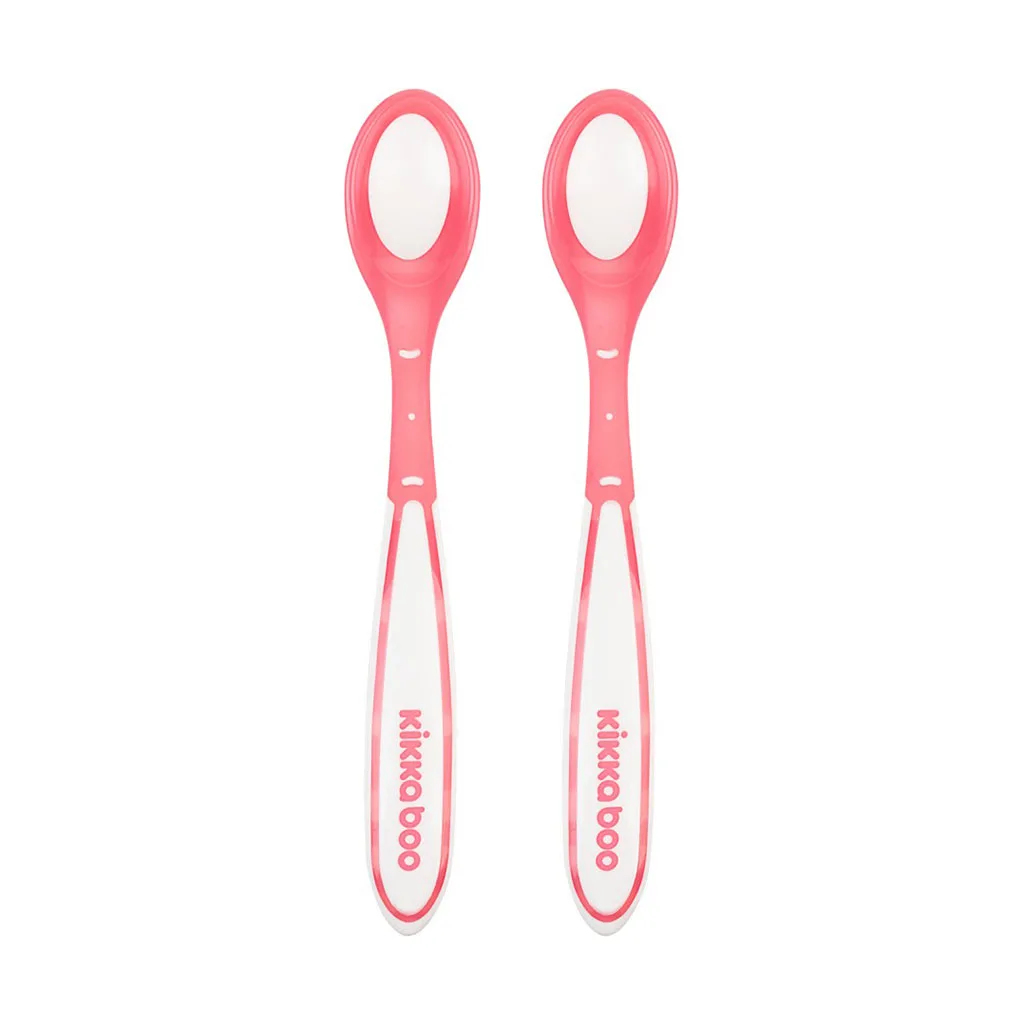 قاشق كيكابو مدل Boo حرارتی 6+ماه 2عددی Kikkaboo
