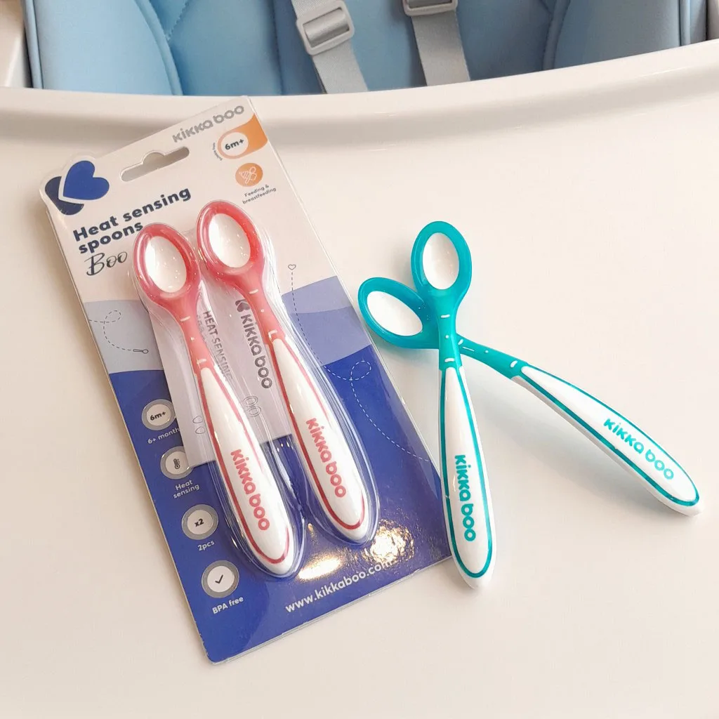 قاشق كيكابو مدل Boo حرارتی 6+ماه 2عددی Kikkaboo