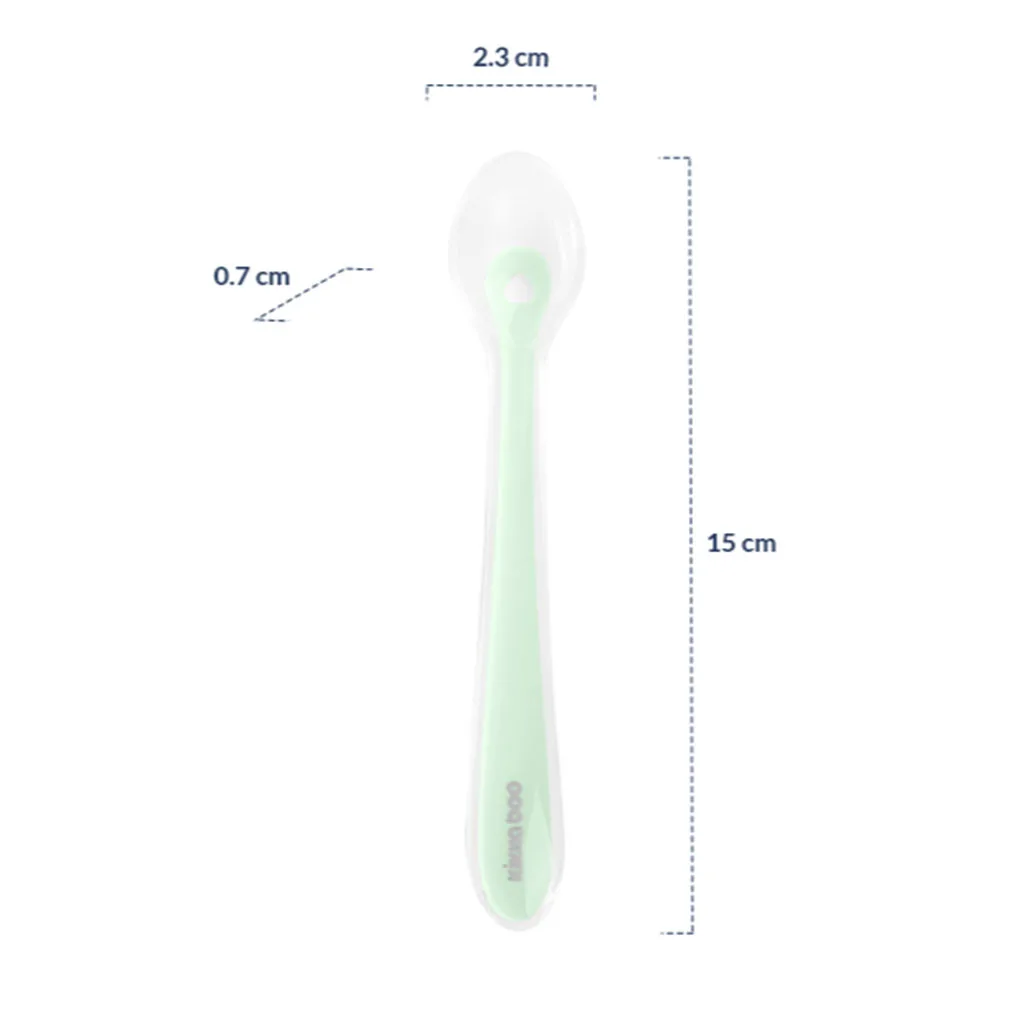 قاشق كيكابو سيليكونی Silicone spoons قابدار 4+ماه 2عددی Kikkaboo
