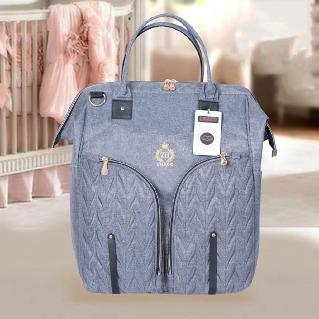 ساک لوازم یوناکو مدل ژوبین نوار مشکی جلو 2جیب ZHتاج گلدوزی Unaco