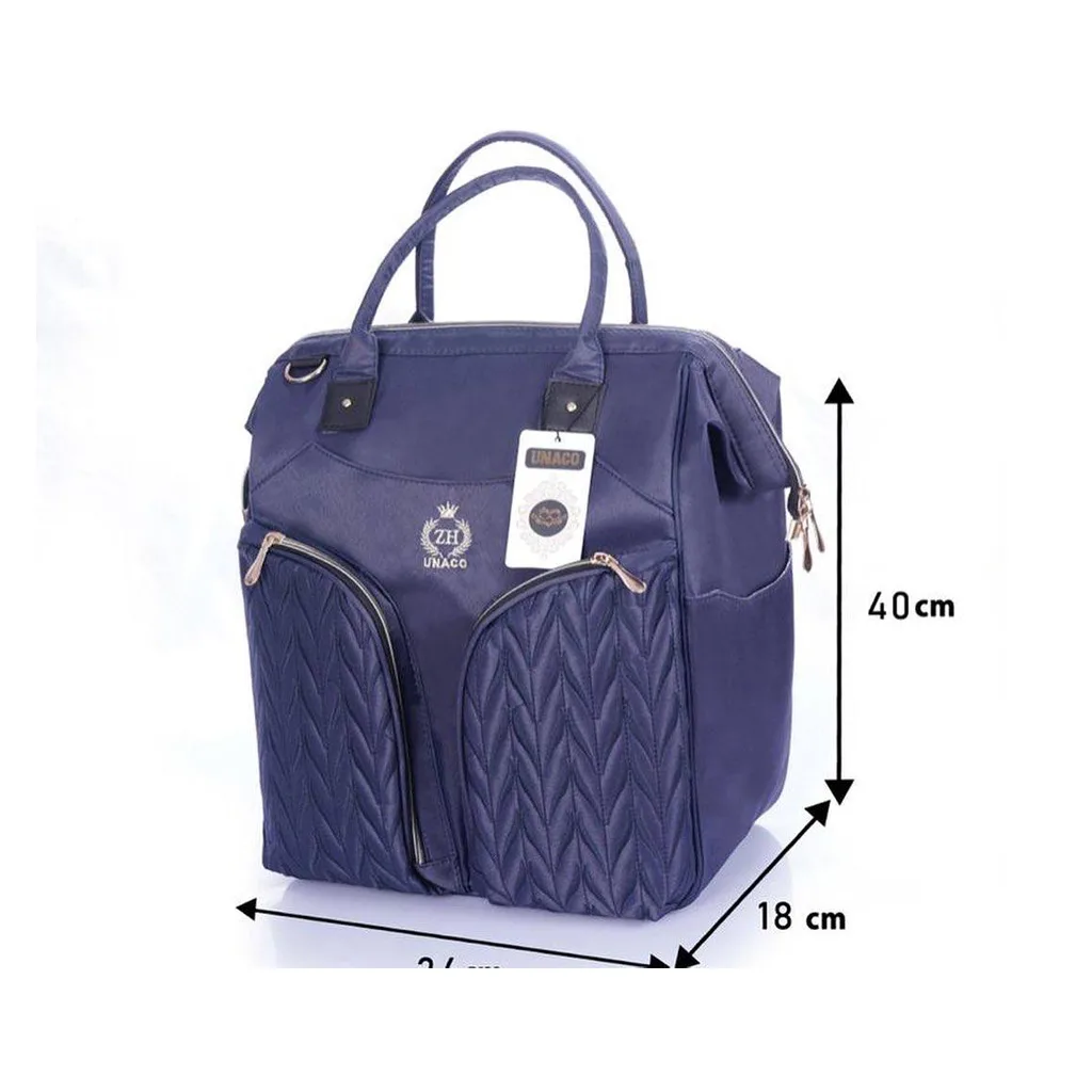 ساک لوازم یوناکو مدل ژوبین نوار مشکی جلو 2جیب ZHتاج گلدوزی Unaco