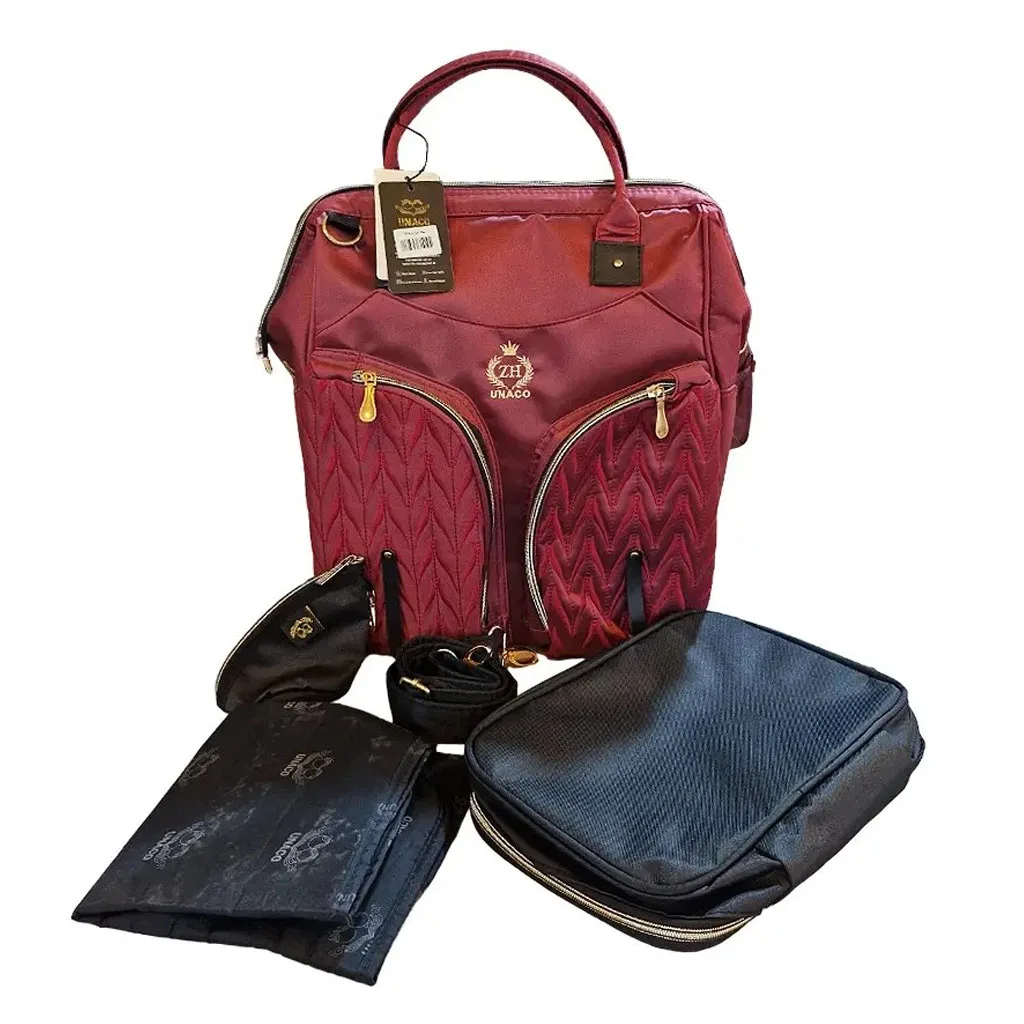 ساک لوازم یوناکو مدل ژوبین نوار مشکی جلو 2جیب ZHتاج گلدوزی Unaco