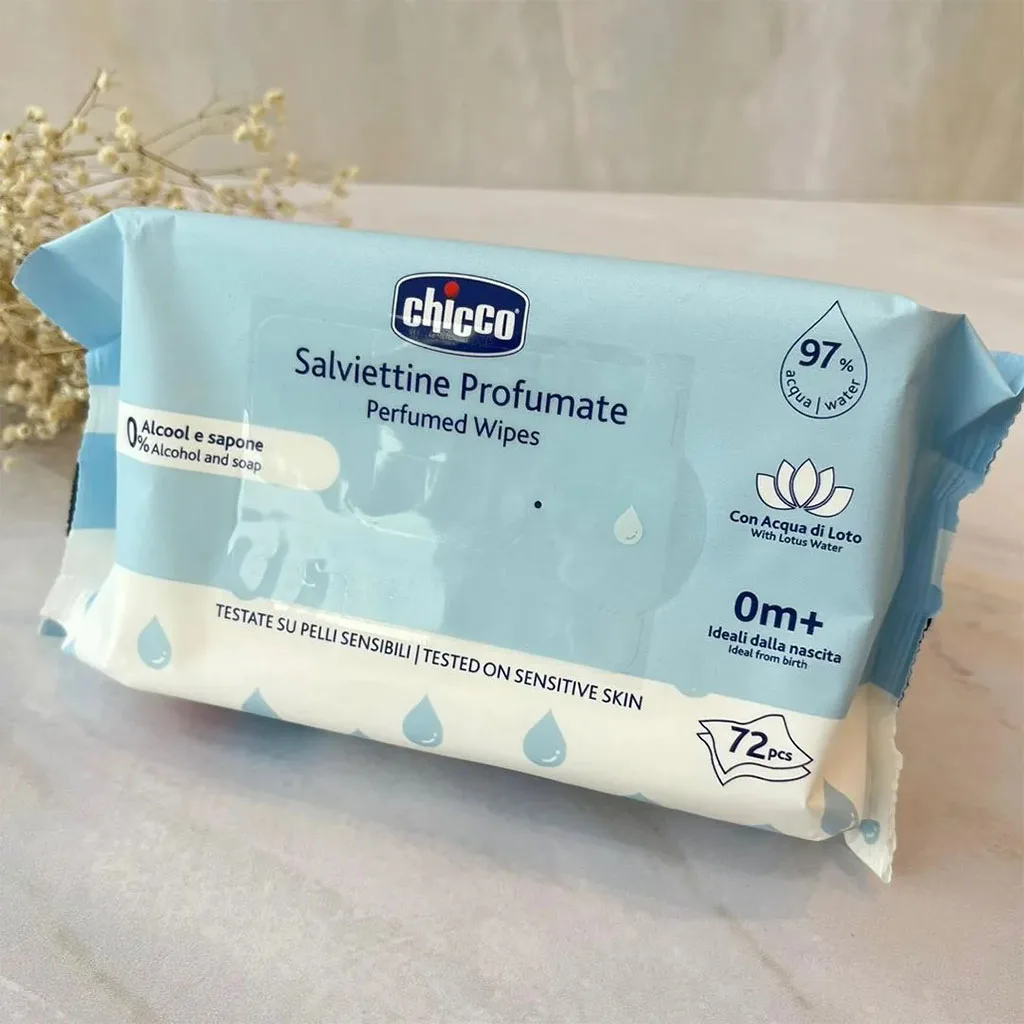 دستمال مرطوب چيكو salviettine Profumate بدون درب 72عددی 2رنگ 97درصد آب chicco
