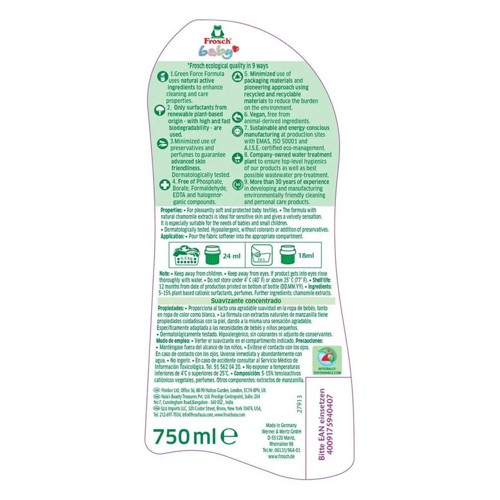 مايع نرم كننده لباس كودك 750ميل فروش آلمان Frosch