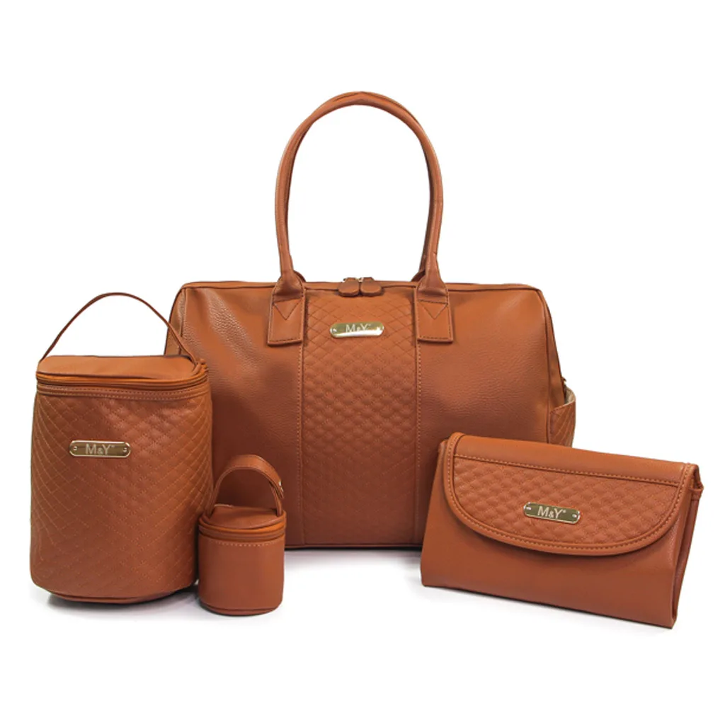 ساک لوازم مای کالکشن ام اند وای مدل گایا مستطیل وسط ماسوره دوزی چرم M&Y
